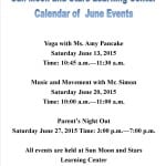 June Calendar of Events 2015